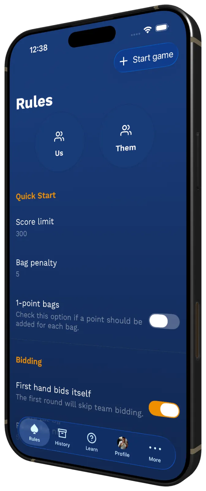 Bookbag rules screen